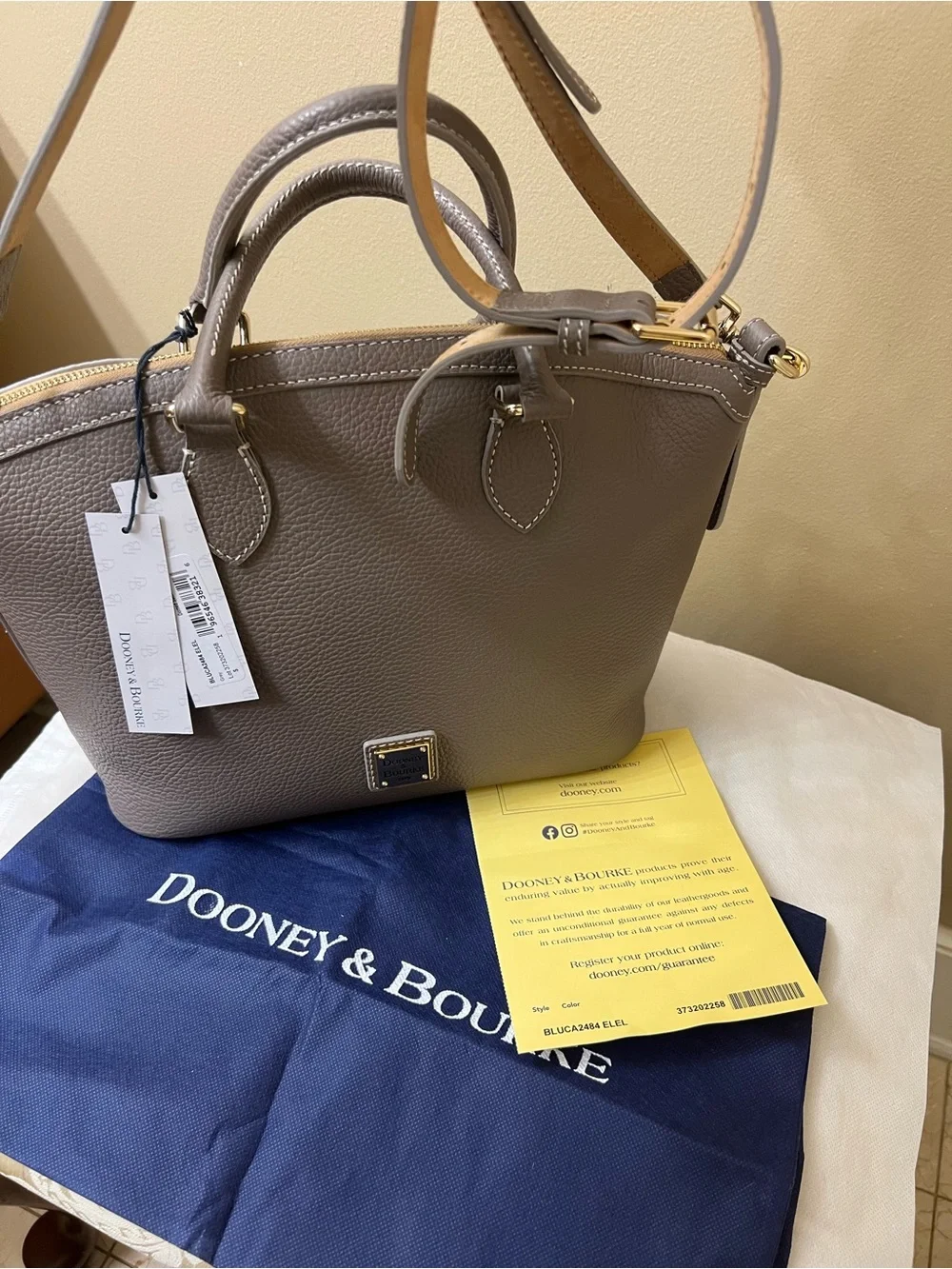 Dooney & Bourke L Pebble Leather Satchel /Crossbody NWT